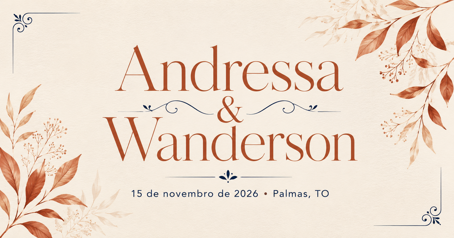 Identidade visual do casamento de Andressa e Wanderson